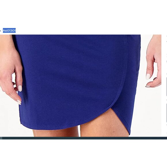 Belle by Kim Gravel TripleLuxe_Knit Tulip Hem Skort Nautical Navy 5X A601301 - Picture 2 of 2